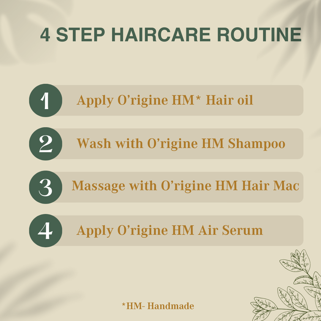 image of 4 step haircare routine guide from origine 2