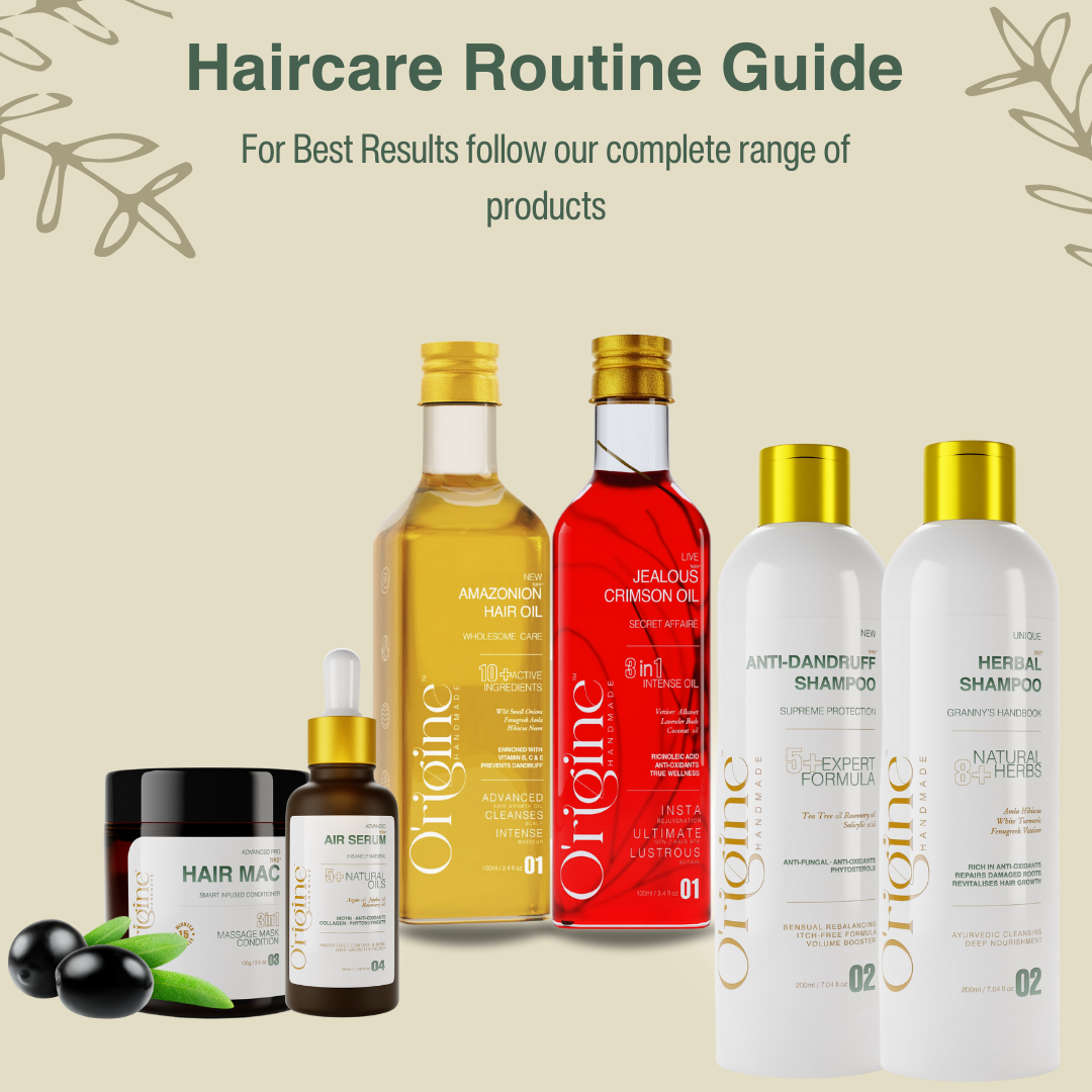 image of hair care routine guide with all products fancy banner