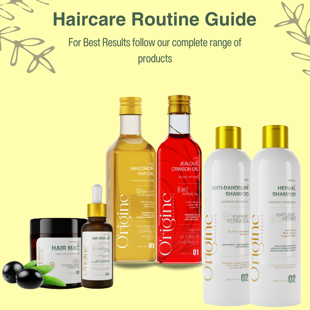 image of hair-care-routine-guide-with all products image on single banner