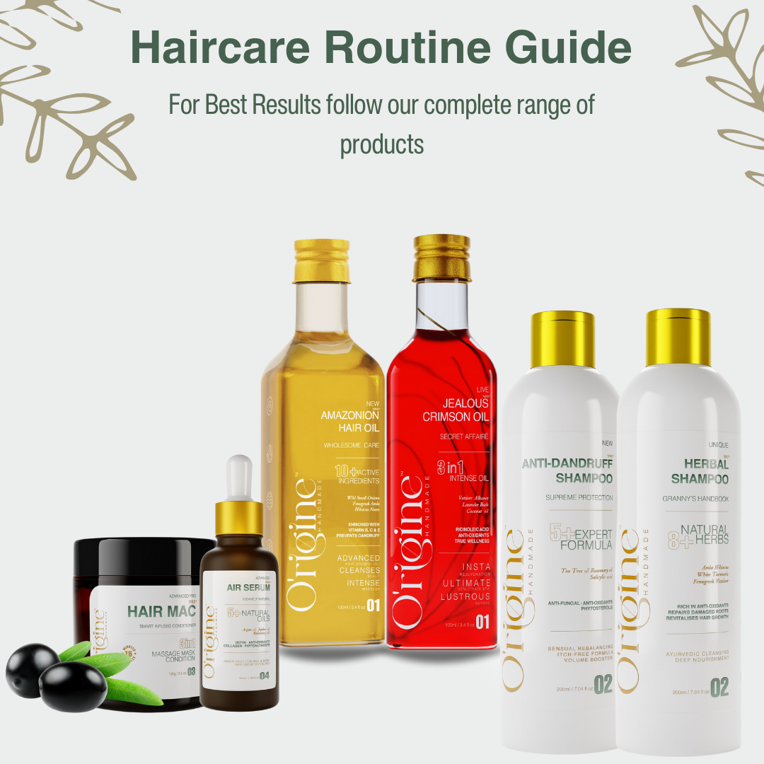 image of origine hair care routine guide products for combo offer